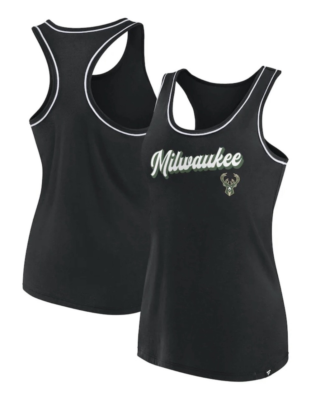 Milwaukee Bucks Fanatics Women's Wordmark Logo Racerback Tank Top NWT Size Med